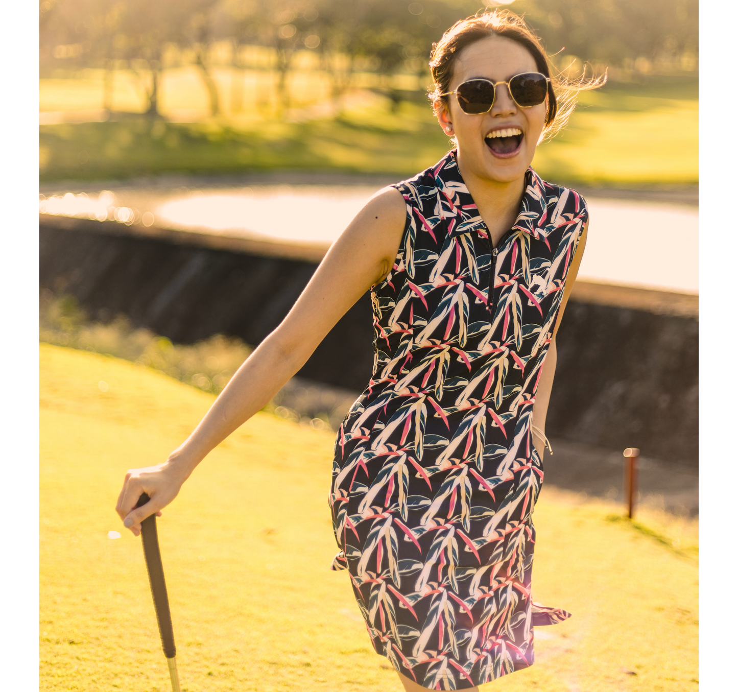 Midnight Leaf Ultra-Stretch Golf Dress